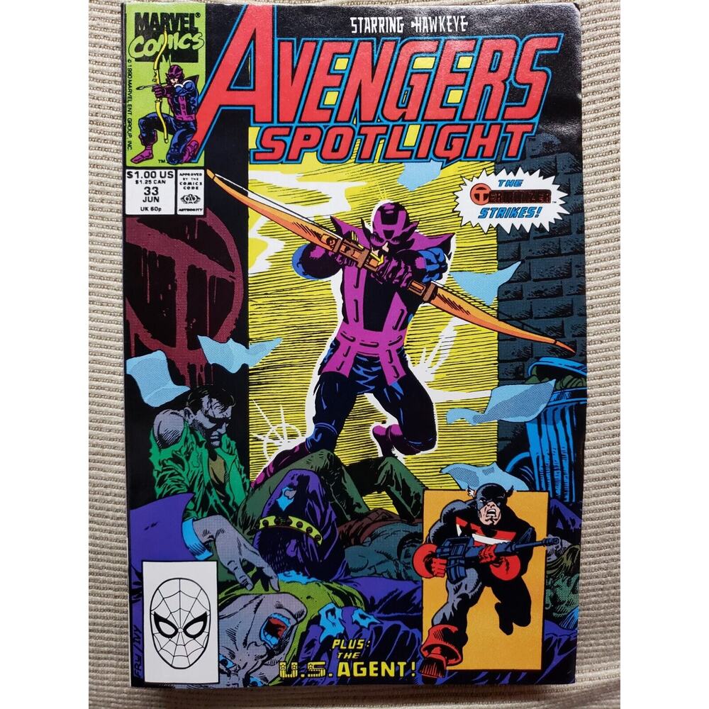 Avengers Spotlight 1989 series # 33 Starring Hawkeye, F/G MARVEL Comics